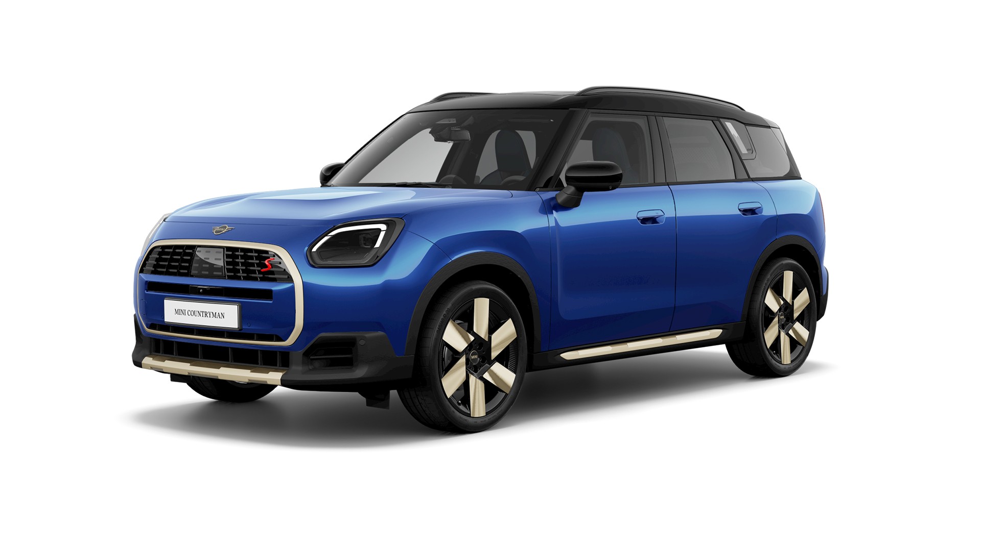 MINI round display in JCW mode with navigation screen and control elements